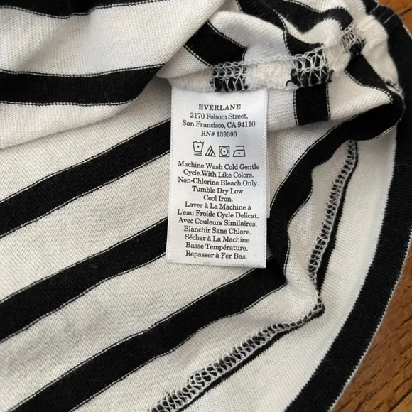 Everlane The Mariner Oversized Tee - Black & Bone Stripe - Size Small - Picture 8 of 9